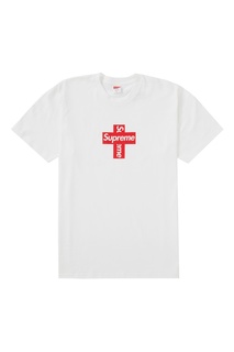 Белая футболка Supreme Cross Box Logo T-Shirt White