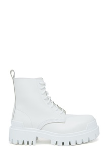 Белые кожаные ботинки Strike Balenciaga
