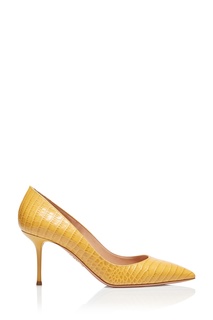 Желтые лодочки с эффектом под кожу крокодила Purist 75 Aquazzura