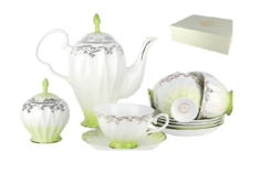 Чайный сервиз симфония 6/14 (коралл) белый 43x12x38.5 см.