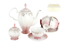 Чайный сервиз симфония 6/14 (коралл) белый 39x12x43 см.