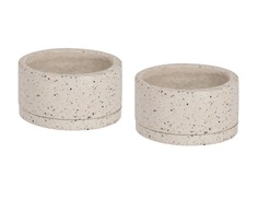 Набор из двух горшков с белой тарелкой терраццо lelis (la forma) мультиколор 27 см.