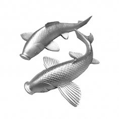 Панно fish , 1 шт (inshape) серебристый 24x26 см.