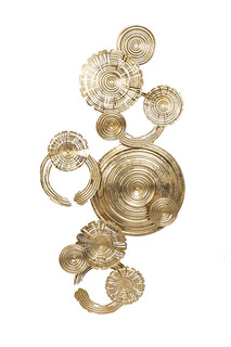 Панно декоративное золотые круги (garda decor) золотой 69x135x6 см.