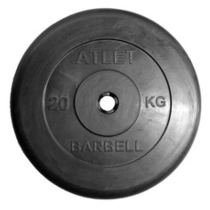 Диск Mb Barbell MB Atlet B31-20 для штанги обрезин. 20кг черный/черный (28266397)