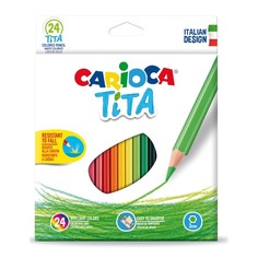 Карандаши Carioca TITA 42794, шестигранный, пластик, 24 цв., коробка европодвес 6 шт./кор.