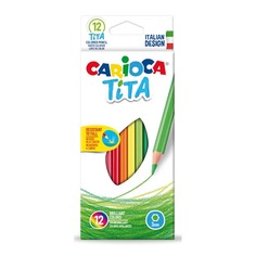 Упаковка карандашей цветных CARIOCA TITA 42793, шестигранные, пластик, 12 цв., коробка европодвес 12 шт./кор.
