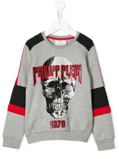 Philipp Plein Junior толстовка с принтом черепа