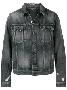 Saint Laurent джинсовая куртка с рваными деталями