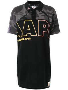 AAPE BY *A BATHING APE® рубашка поло с камуфляжным принтом и логотипом