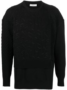 Givenchy джемпер с узором зигзаг и логотипом