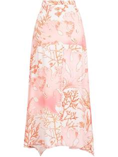 Stella McCartney юбка макси асимметричного кроя с принтом