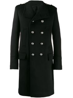 Balmain двубортное пальто в стиле милитари
