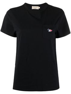 Maison Kitsuné футболка с вышитым логотипом
