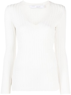 IRO джемпер в рубчик с V-образным вырезом