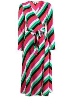 DVF Diane von Furstenberg платье миди в полоску