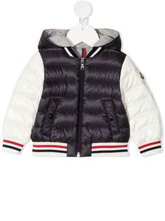 Moncler Enfant пуховик с отделкой в полоску