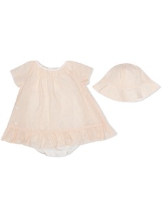 Chloé Kids комплект из ромпера и шапки с вышивкой