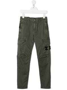 Stone Island Junior брюки карго с нашивкой-логотипом