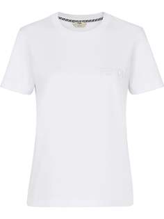Fendi футболка с тисненым логотипом