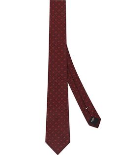 Fendi жаккардовый галстук с логотипом FF
