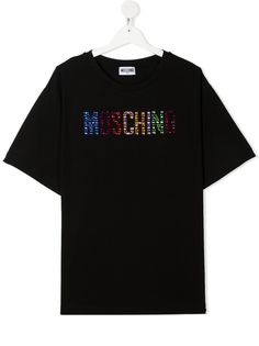 Moschino Kids декорированная футболка с короткими рукавами