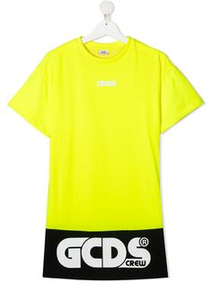 Gcds Kids платье-футболка в стиле колор-блок с логотипом