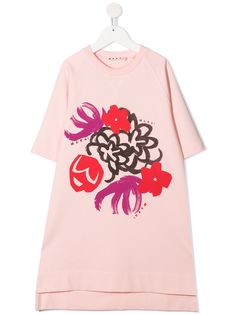 Marni Kids платье-футболка с цветочным принтом