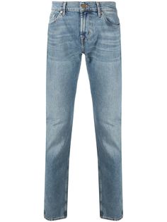 7 For All Mankind прямые джинсы с эффектом потертости