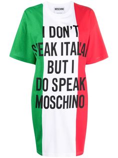 Moschino платье-футболка с короткими рукавами и надписью