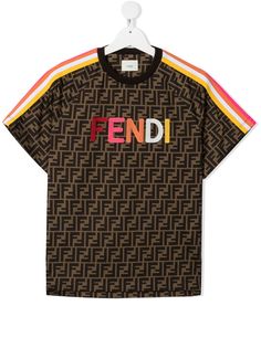 Fendi Kids футболка с логотипом FF