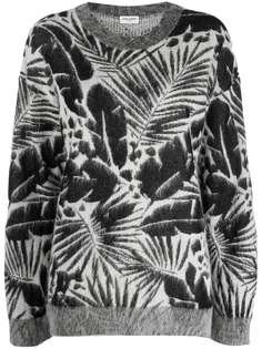 Saint Laurent жаккардовый джемпер с круглым вырезом