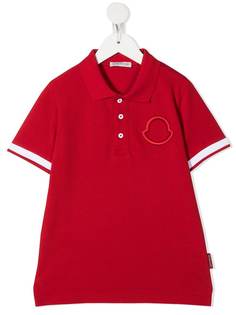 Moncler Enfant рубашка поло с вышитым логотипом