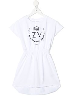 Zadig & Voltaire Kids платье с эластичным поясом и логотипом