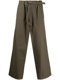 Yohji Yamamoto Pre-Owned брюки свободного кроя с поясом 2000-х годов