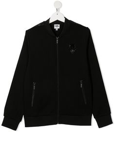 Karl Lagerfeld Kids кардиган на молнии с логотипом