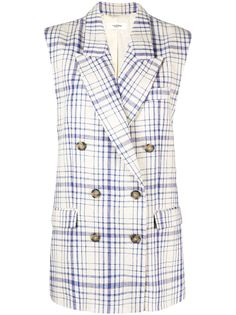 Isabel Marant Étoile клетчатый жакет без рукавов