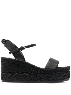 Salvatore Ferragamo босоножки на танкетке из рафии