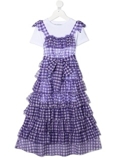 Philosophy Di Lorenzo Serafini Kids платье-футболка в клетку