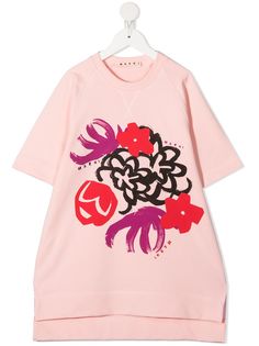 Marni Kids платье-футболка с цветочным принтом