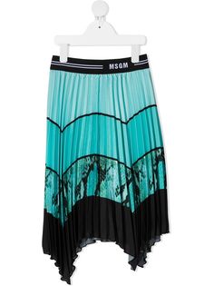 MSGM Kids плиссированная юбка асимметричного кроя