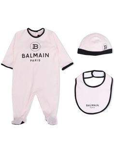 Balmain Kids "комплект из комбинезона, шапки и нагрудника"