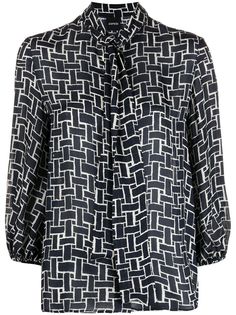 Aspesi блузка с завязками и геометричным принтом