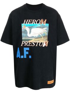 Heron Preston футболка с графичным принтом и круглым вырезом