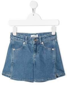 LANVIN Enfant джинсовые шорты со вставками