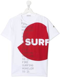 Moncler Enfant футболка Surf с логотипом