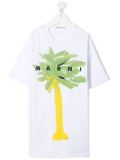 Marni Kids платье-футболка с принтом