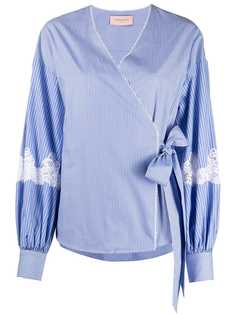 Ermanno Ermanno полосатая рубашка с запахом