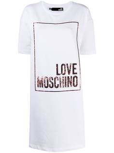 Love Moschino платье-футболка Love Moschino с блестками