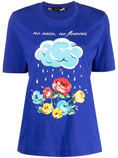 Love Moschino футболка с принтом No Rain No Flowers